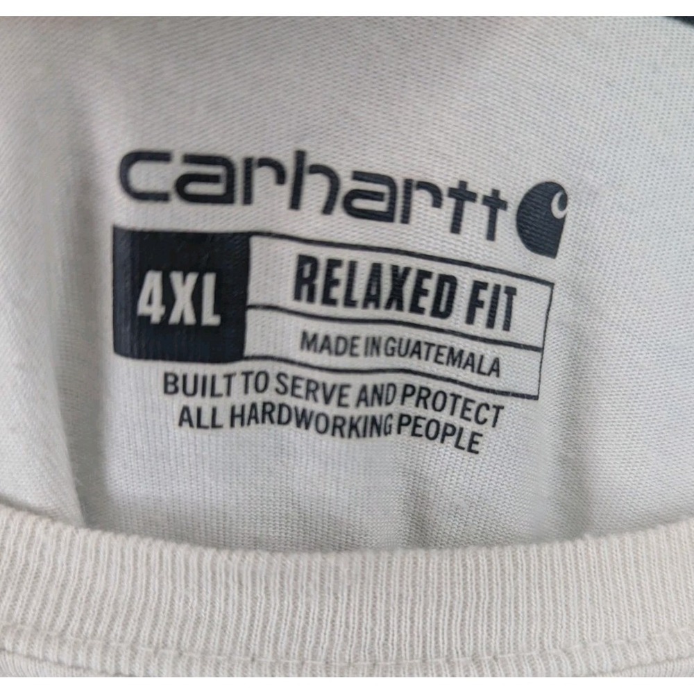 Carhartt Force Mens White Relaxed Fit Short Sleeve Pocket Shirt Sze 4XL TK6652-M - Picture 5 of 5